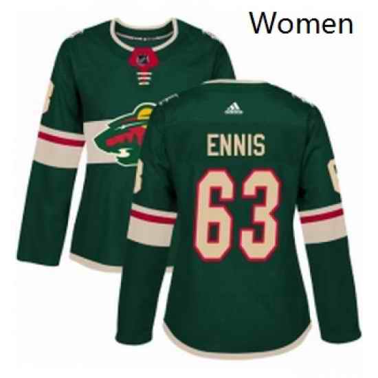 Womens Adidas Minnesota Wild 63 Tyler Ennis Premier Green Home NHL Jersey